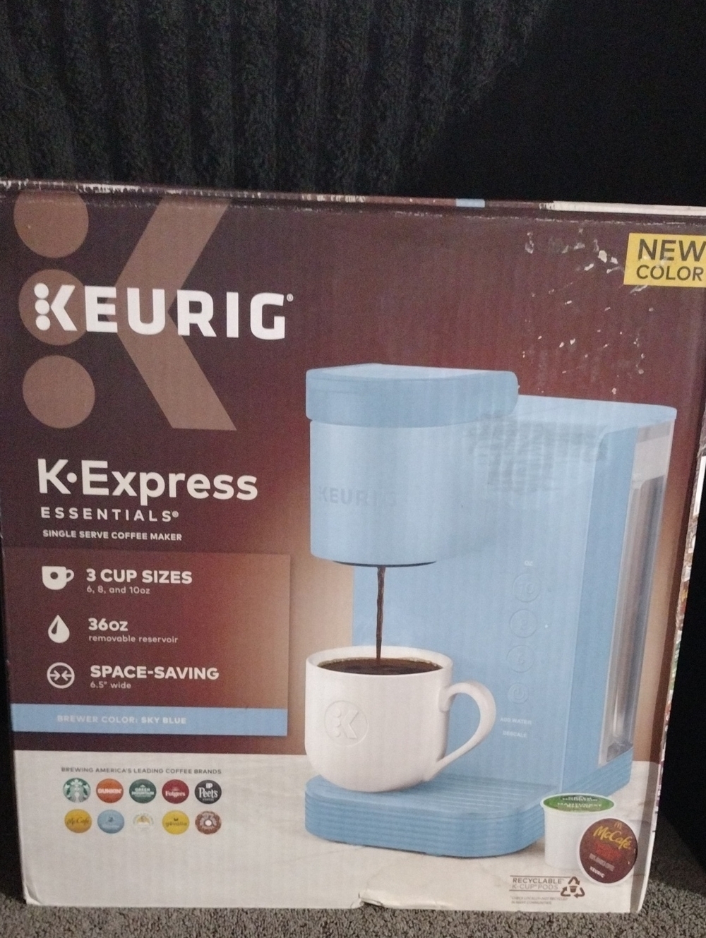 Keurig K•Express Essentials 3 Cup Size.New Color Sky Blue.